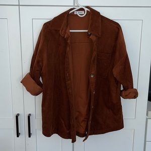 Daryl-Ann Denner x pink lily brown corduroy shirt
